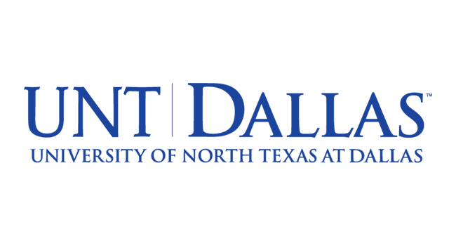 University of North Texas at Dallas logo blue and white