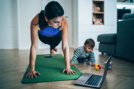 Mom and Baby Workout Laptop