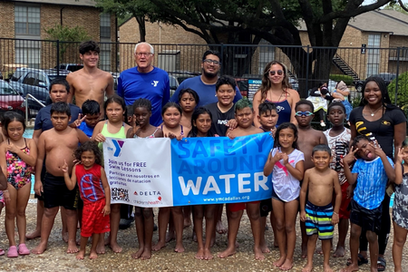 Kids at an Apartment Pool with Delta Airlines and Children's Health