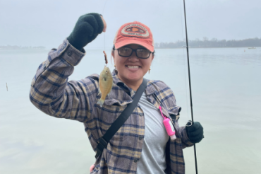 Julie Yang with a fish