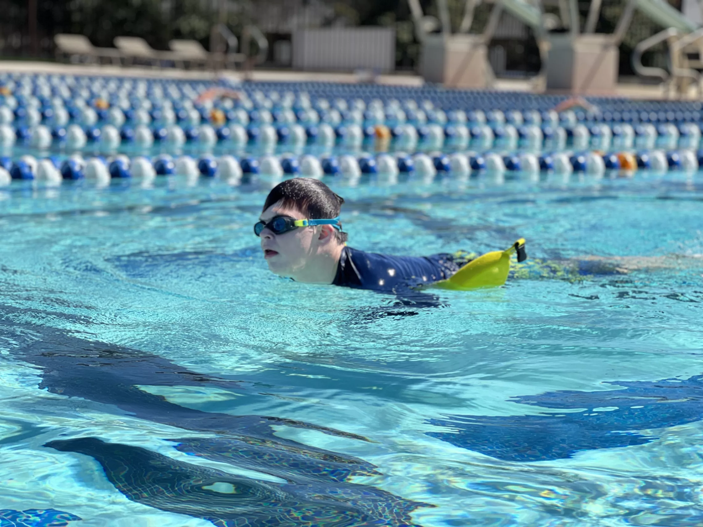 Participant swimming