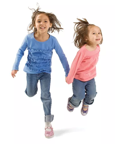 kids jumping girls