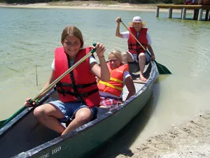 canoeing at camp CCAC