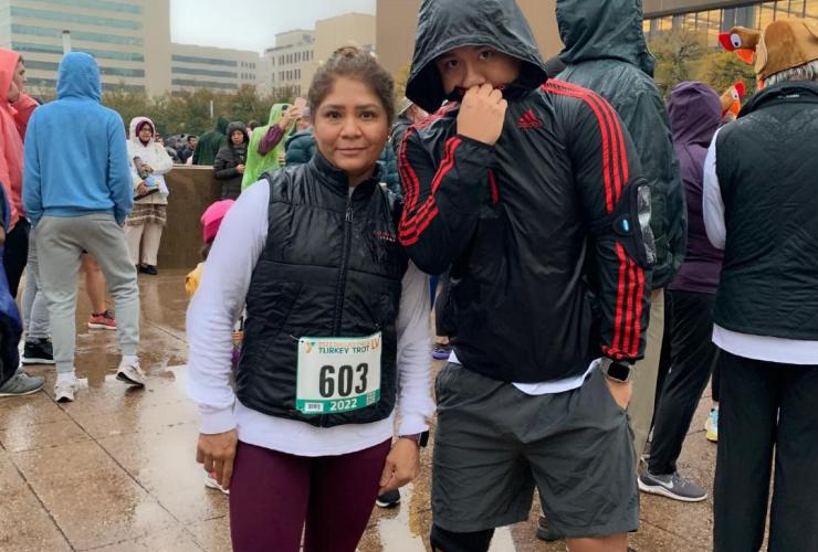 Mother and Son at Turkey Trot